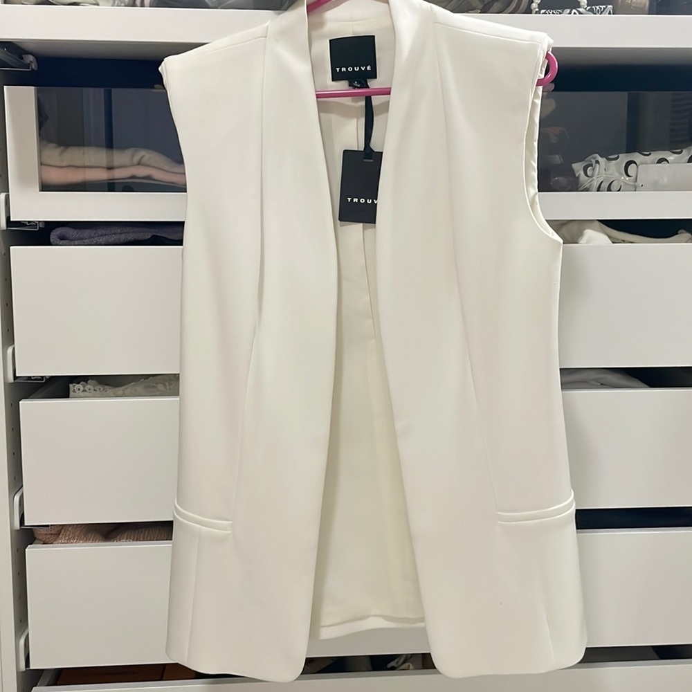 Trouvé Sleeveless White Tailored Vest